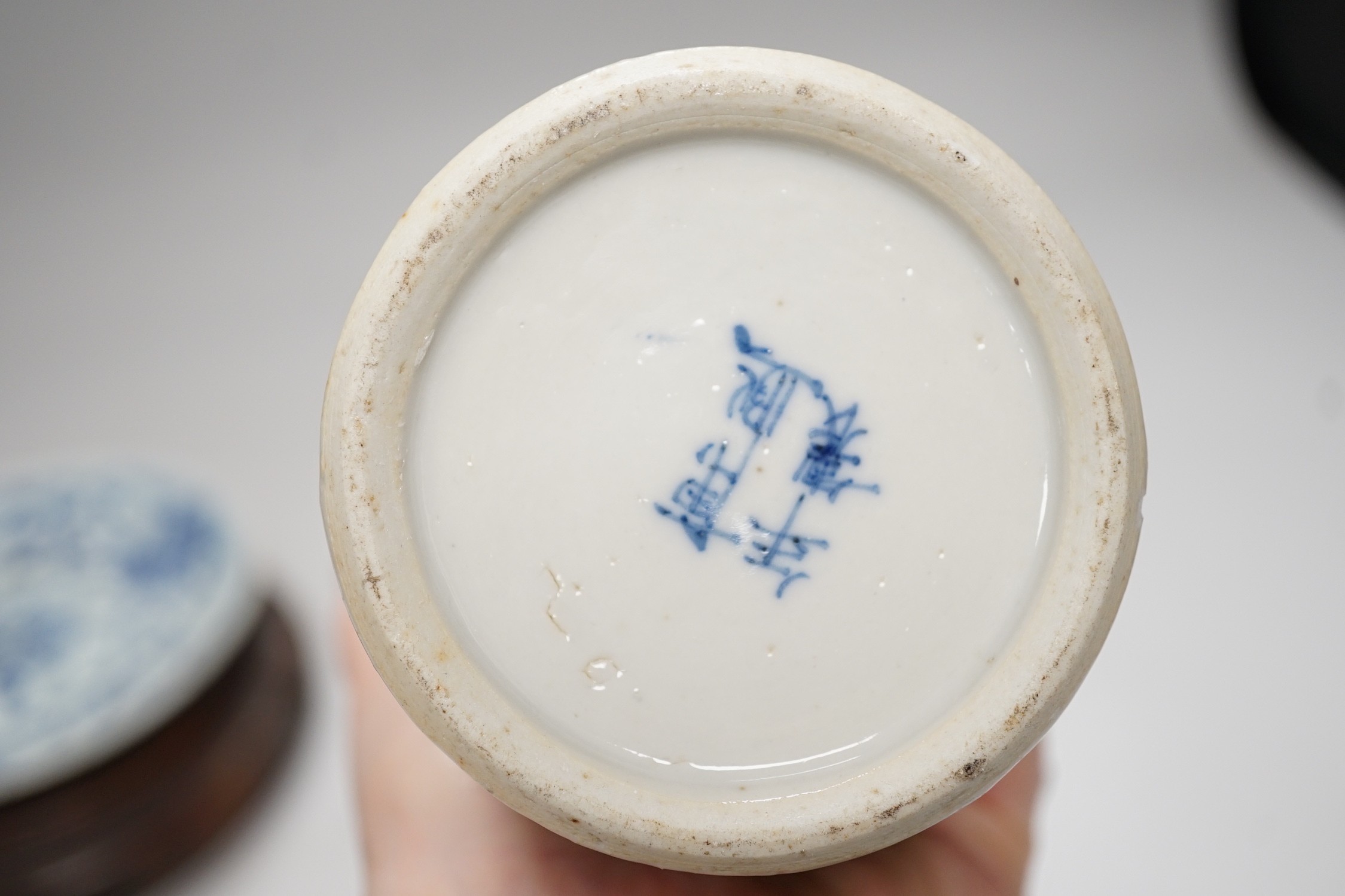 A group of 19th century and later Chinese blue and white porcelain, tallest 31cm